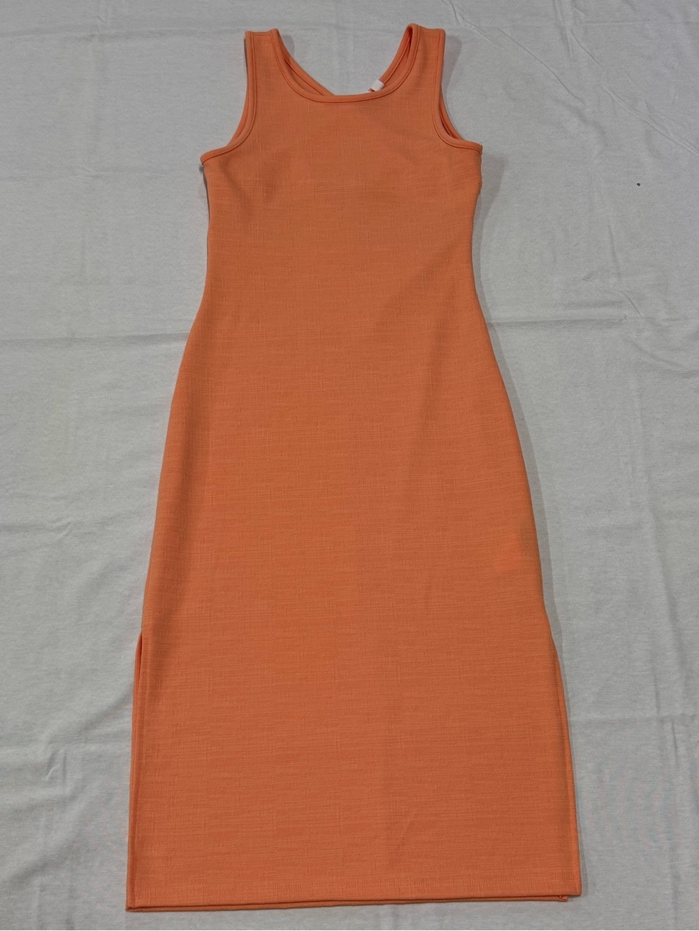 Roxy Orange Ribbed Tank Midi Dress